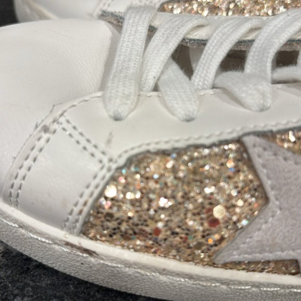 Vintage Havana White and Gold Glitter Sneakers - Picture 5 of 11